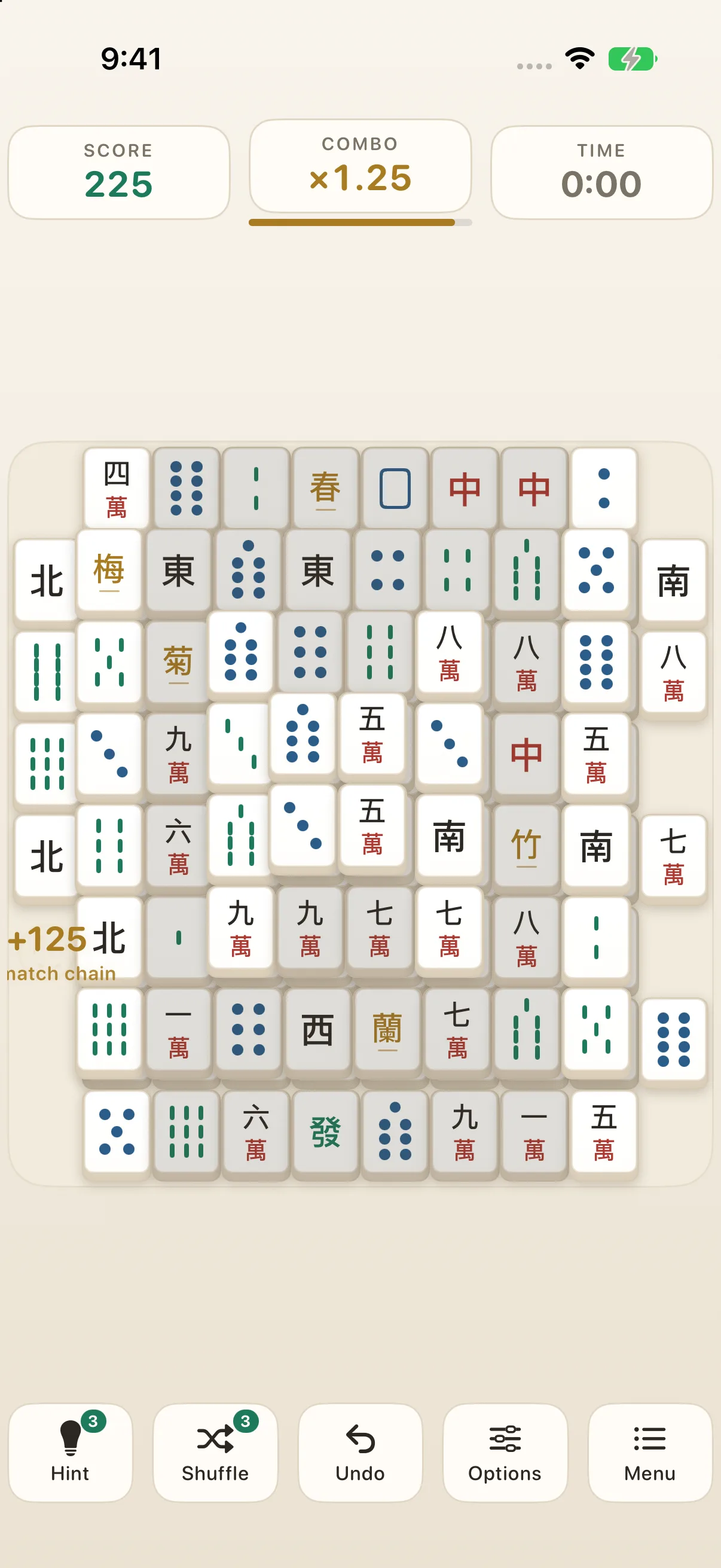 Board mid-chain with a score pop